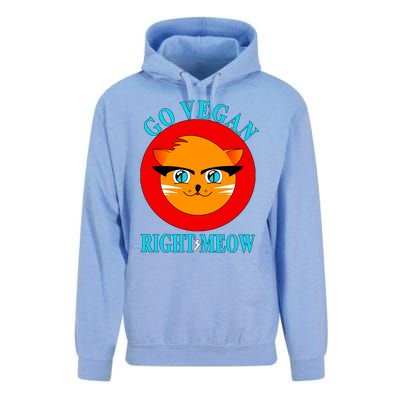 Vegan Funny Gift Cat Lover Go Vegan Right Meow Gift Unisex Surf Hoodie