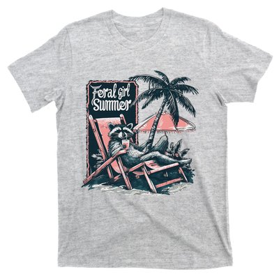 Vintage Feral Girl Summer Funny Design T-Shirt