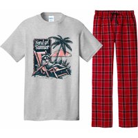 Vintage Feral Girl Summer Funny Design Pajama Set