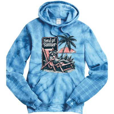 Vintage Feral Girl Summer Funny Design Tie Dye Hoodie