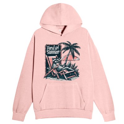 Vintage Feral Girl Summer Funny Design Urban Pullover Hoodie