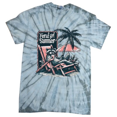 Vintage Feral Girl Summer Funny Design Tie-Dye T-Shirt