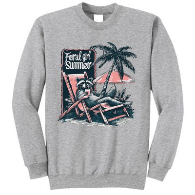 Vintage Feral Girl Summer Funny Design Sweatshirt