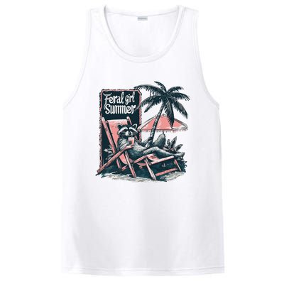 Vintage Feral Girl Summer Funny Design PosiCharge Competitor Tank