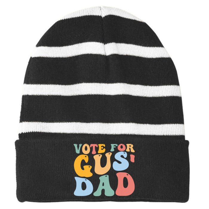 Vote For Gus Dad Team Gus Tim Walz Gus Walz Vp Striped Beanie with Solid Band