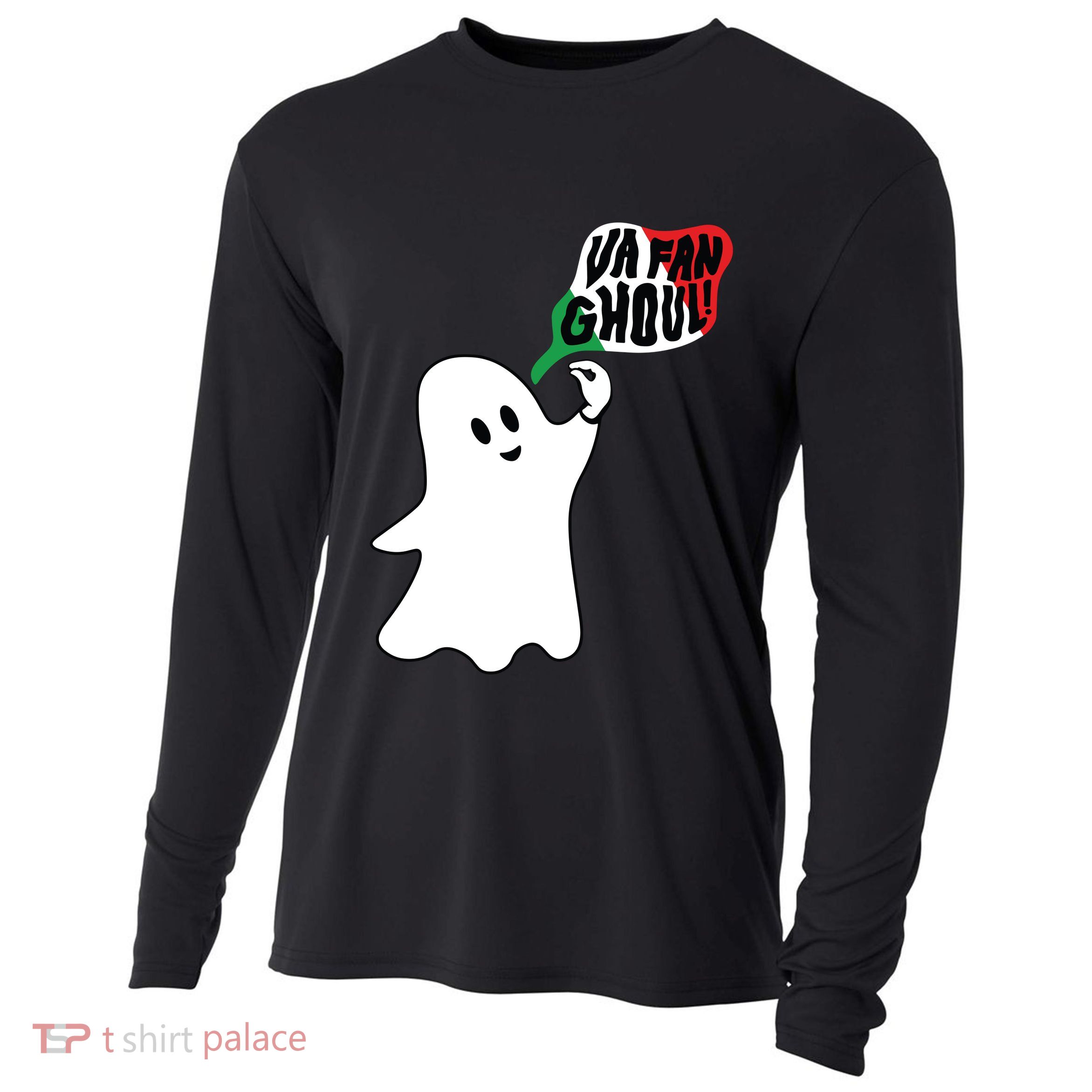 Va Fan Ghoul Ghost Italian Halloween Cooling Performance Long Sleeve Crew