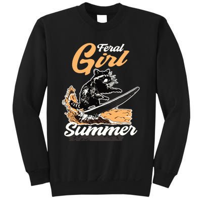 Vintage Feral Girl Summer Racoon Sweatshirt