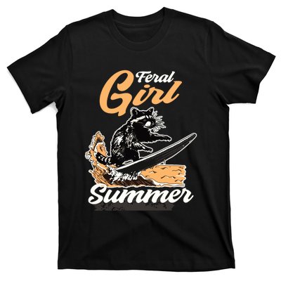 Vintage Feral Girl Summer Racoon T-Shirt