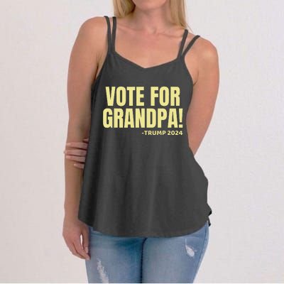 Vote For Grandpa! 2024 Grandson Political Endorset Women's Strappy Tank