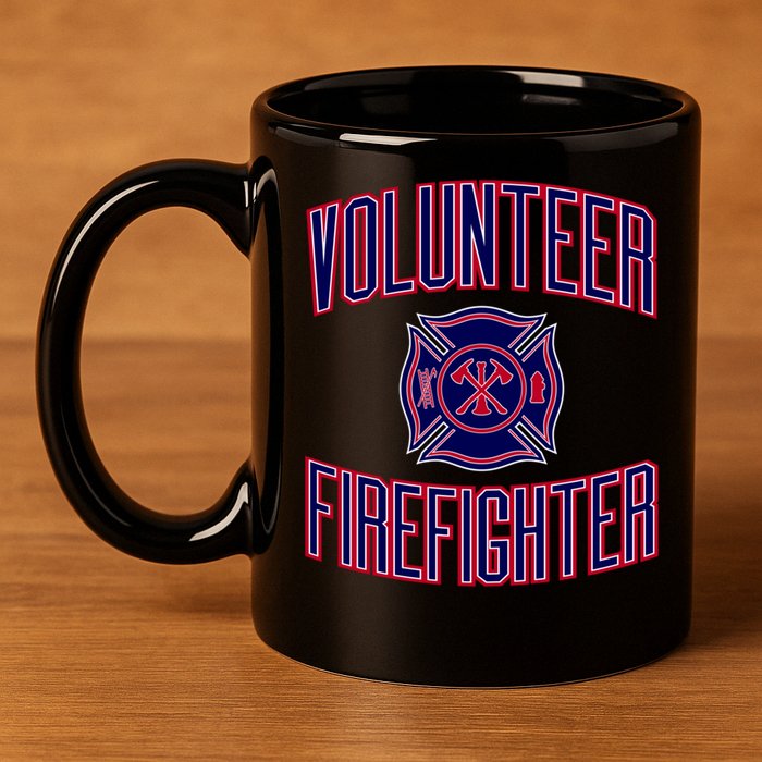 Volunteer Firefighter Gift And 11oz C Handle Ceramic Mug