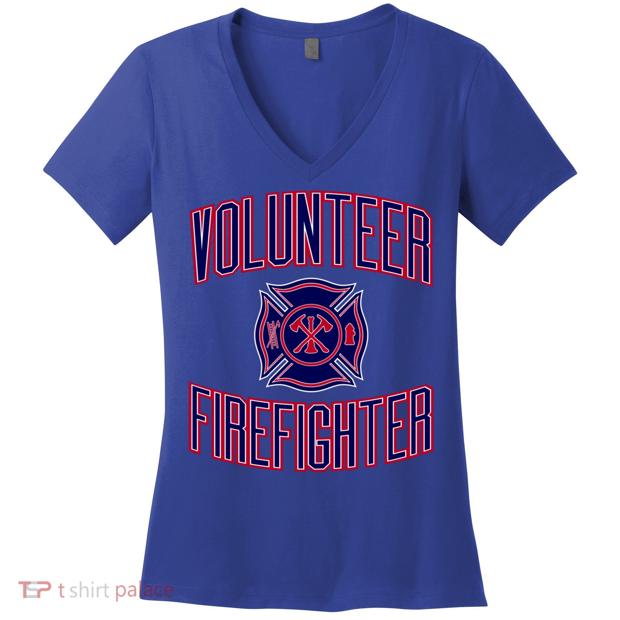 Volunteer Firefighter Gift And Women's V-Neck T-Shirt