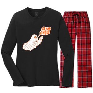 Va Fan Ghoul For Italian Funny Halloween Ghost Women's Long Sleeve Flannel Pajama Set 