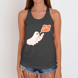 Va Fan Ghoul For Italian Funny Halloween Ghost Women's Knotted Racerback Tank