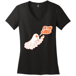 Va Fan Ghoul For Italian Funny Halloween Ghost Women's V-Neck T-Shirt