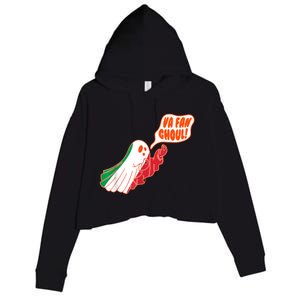 Va Fan Ghoul For Italian Funny Halloween Ghost Crop Fleece Hoodie