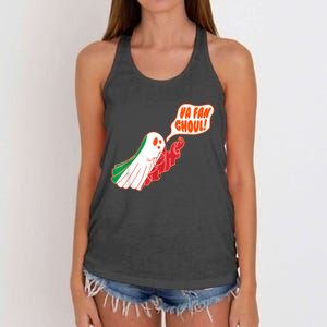 Va Fan Ghoul For Italian Funny Halloween Ghost Women's Knotted Racerback Tank