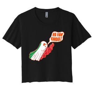 Va Fan Ghoul For Italian Funny Halloween Ghost Women's Crop Top Tee