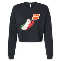 Va Fan Ghoul For Italian Funny Halloween Ghost Cropped Pullover Crew