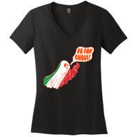 Va Fan Ghoul For Italian Funny Halloween Ghost Women's V-Neck T-Shirt