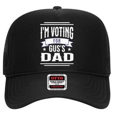 Voting For Gus Dad 2024 Coach And Comrade Kamala For People High Crown Mesh Back Trucker Hat