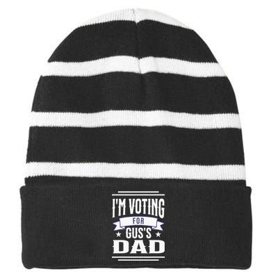 Voting For Gus Dad 2024 Coach And Comrade Kamala For People Striped Beanie with Solid Band