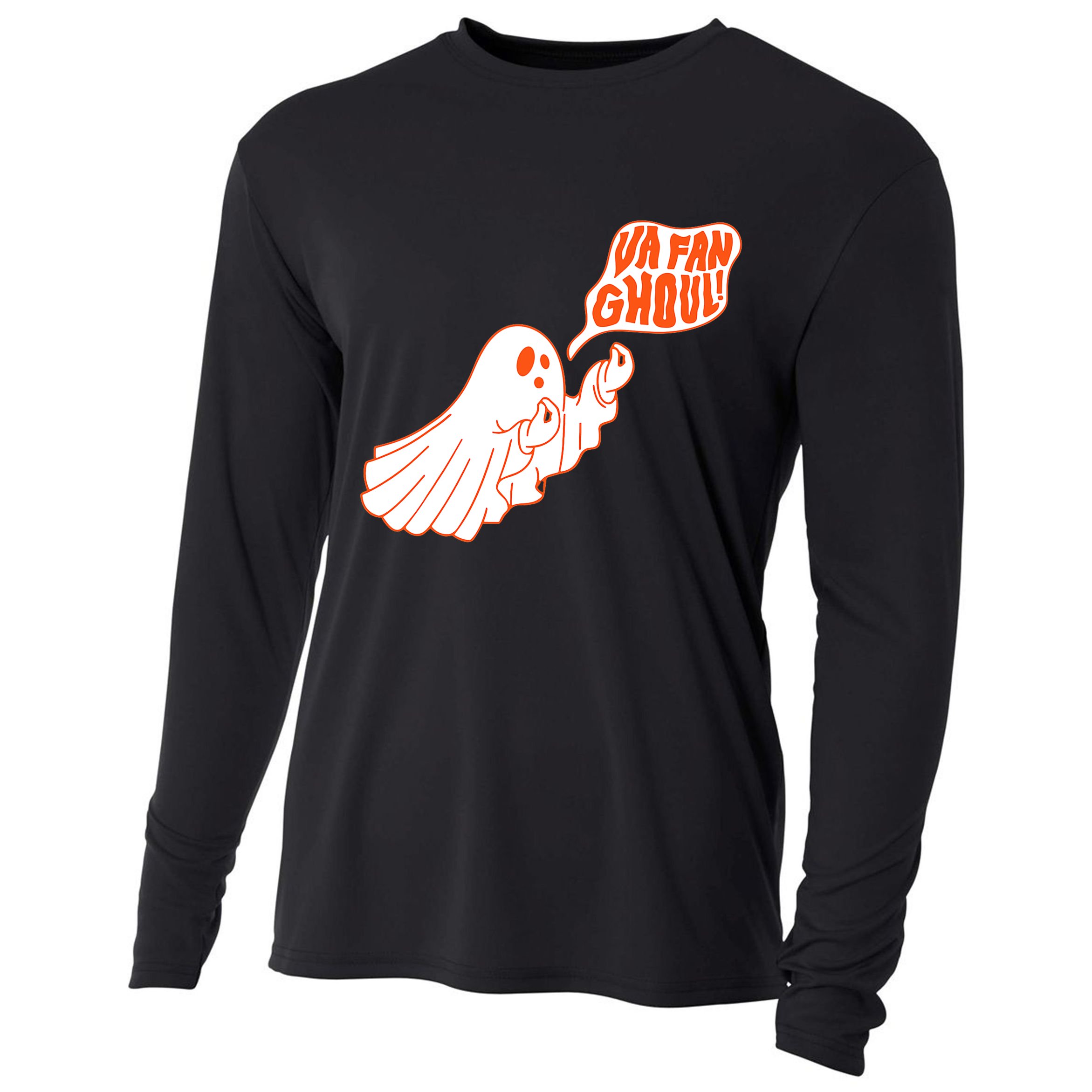 Va Fan Ghoul Italian Funny Halloween Ghost Cooling Performance Long Sleeve Crew