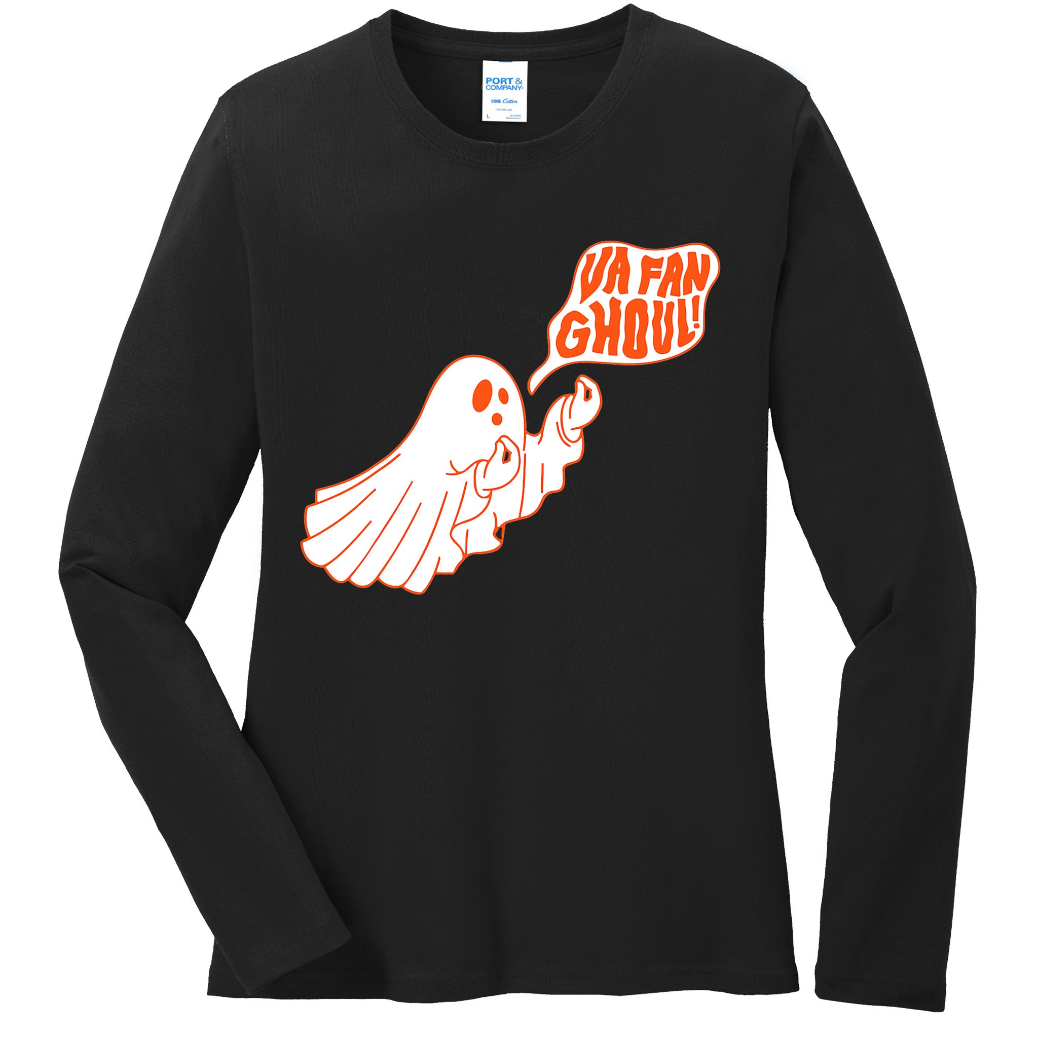Va Fan Ghoul Italian Funny Halloween Ghost Ladies Long Sleeve Shirt