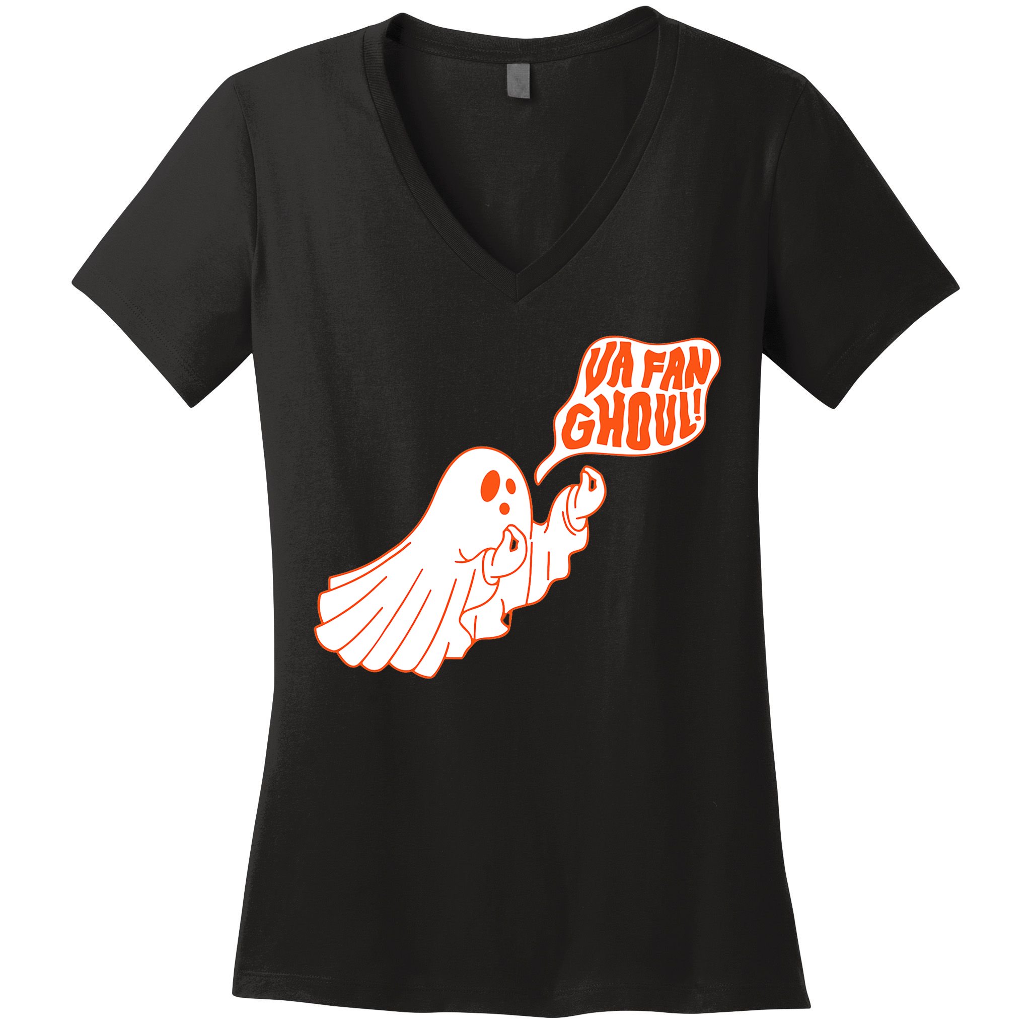 Va Fan Ghoul Italian Funny Halloween Ghost Women's V-Neck T-Shirt