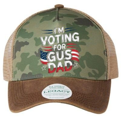 Voting For Gus Dad Vote Harris Walz Usa Patriotic Democrat Legacy Tie Dye Trucker Hat