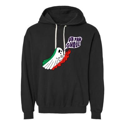 Va Fan Ghoul Italian Funny Halloween Ghost Garment-Dyed Fleece Hoodie