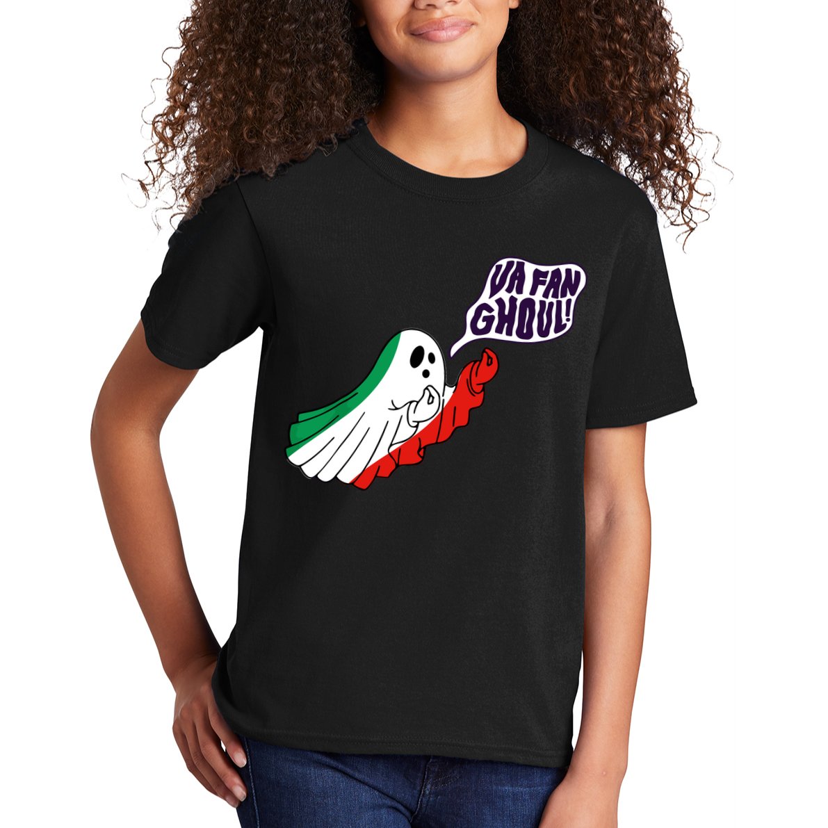 Va Fan Ghoul Italian Funny Halloween Ghost Kids T-Shirt
