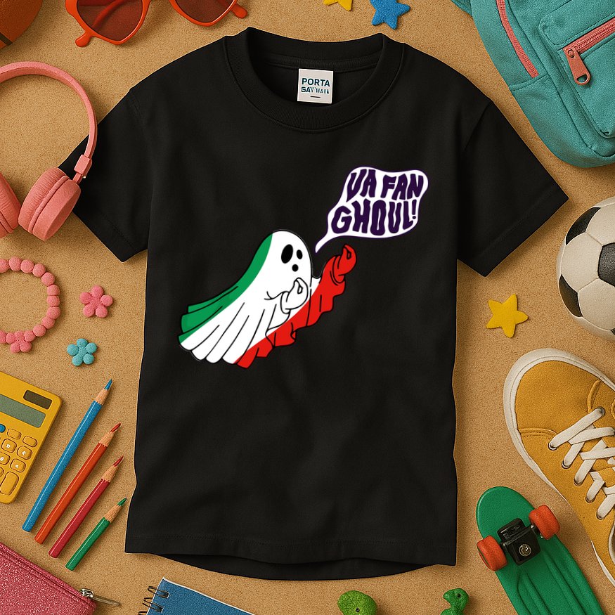 Va Fan Ghoul Italian Funny Halloween Ghost Kids T-Shirt