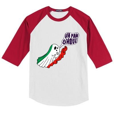 Va Fan Ghoul Italian Funny Halloween Ghost Kids Colorblock Raglan Jersey