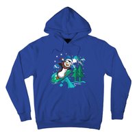 Vintage Funny Gift Cute Surfing Winter Christmas Penguin Gift Hoodie