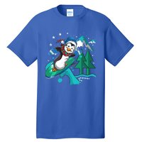 Vintage Funny Gift Cute Surfing Winter Christmas Penguin Gift Tall T-Shirt