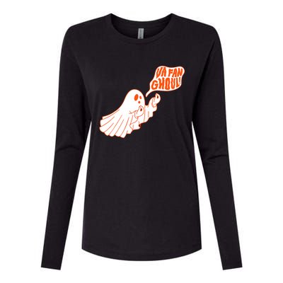 Va Fan Ghoul Italian Funny Halloween Ghost Womens Cotton Relaxed Long Sleeve T-Shirt