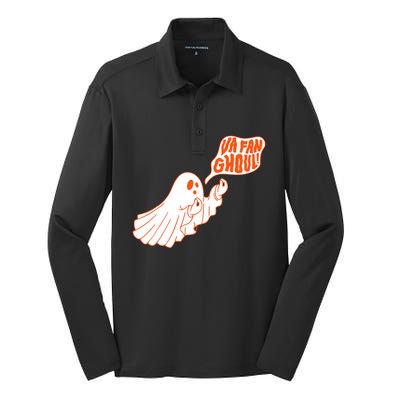 Va Fan Ghoul Italian Funny Halloween Ghost Silk Touch Performance Long Sleeve Polo