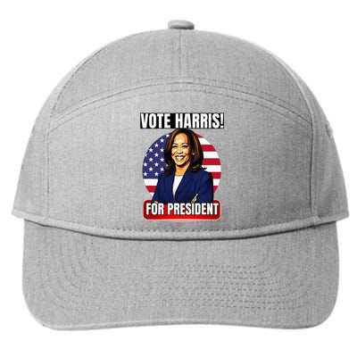 Vote For Harris 2024 Kamala Harris For President Election 7-Panel Snapback Hat