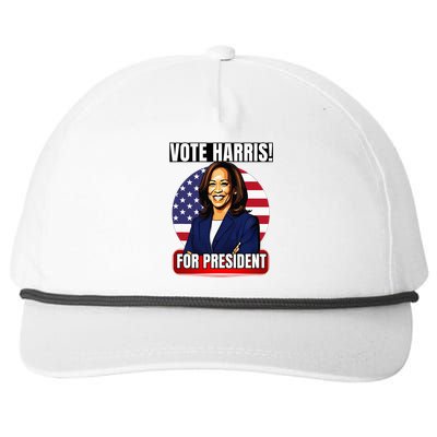 Vote For Harris 2024 Kamala Harris For President Election Snapback Five-Panel Rope Hat