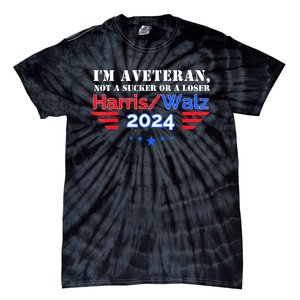 Veteran For Harris Walz For President 2024 Gift Tie-Dye T-Shirt