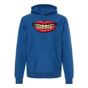 Vampire Fangs Halloween Dentist Orthodontic Braces Gift Premium Hoodie