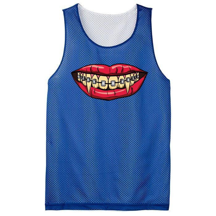 Vampire Fangs Halloween Dentist Orthodontic Braces Gift Mesh Reversible Basketball Jersey Tank