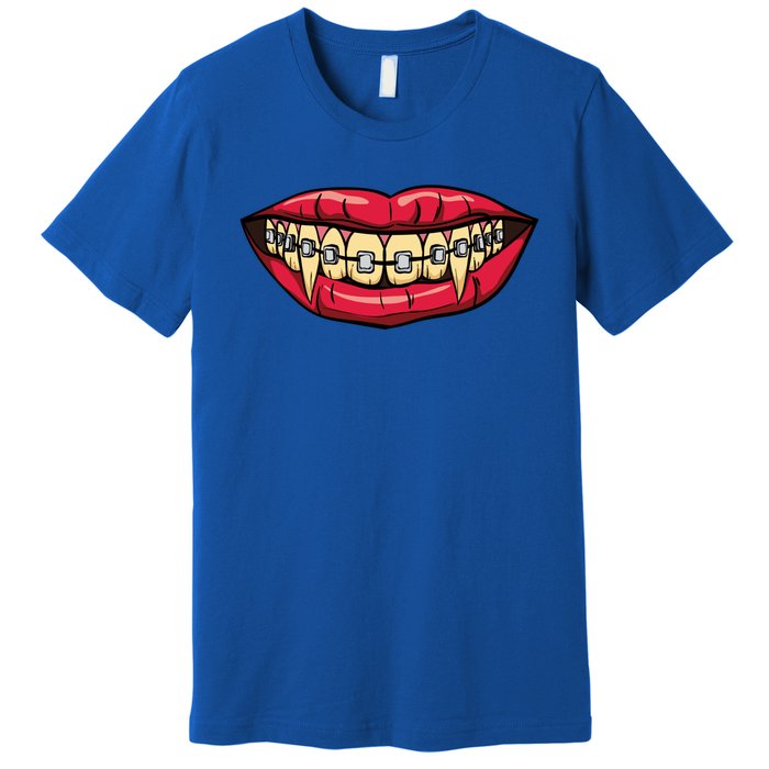 Vampire Fangs Halloween Dentist Orthodontic Braces Gift Premium T-Shirt