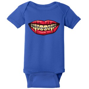 Vampire Fangs Halloween Dentist Orthodontic Braces Gift Baby Bodysuit