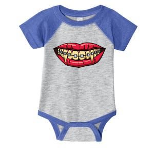 Vampire Fangs Halloween Dentist Orthodontic Braces Gift Infant Baby Jersey Bodysuit