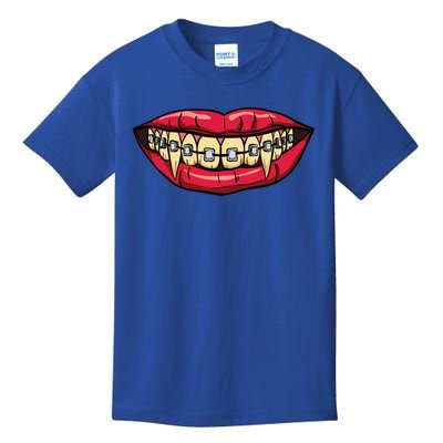 Vampire Fangs Halloween Dentist Orthodontic Braces Gift Kids T-Shirt