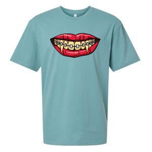 Vampire Fangs Halloween Dentist Orthodontic Braces Gift Sueded Cloud Jersey T-Shirt