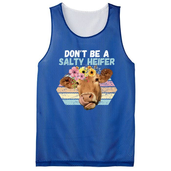 Vintage Farm Humour DonT Be A Salty Heifer Gift Idea Gift Mesh Reversible Basketball Jersey Tank