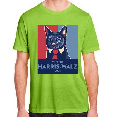 Vote For Harris Waltz 2024 Election Funny Cat Adult ChromaSoft Performance T-Shirt