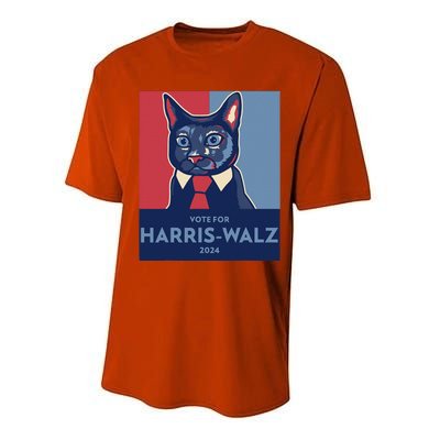 Vote For Harris Waltz 2024 Election Funny Cat Performance Sprint T-Shirt